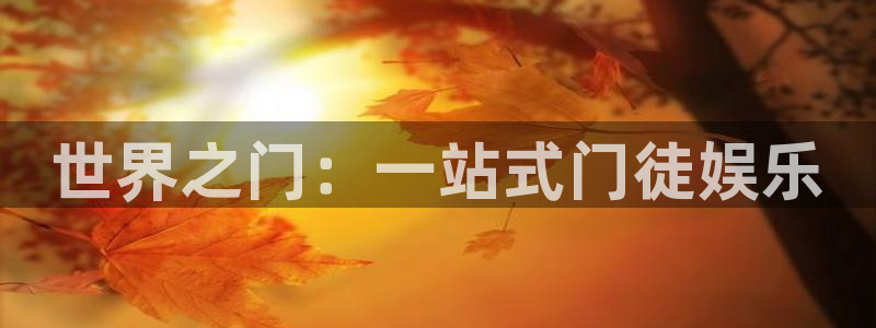 壹号平台下载安装：世界之门：一站式门徒娱乐
