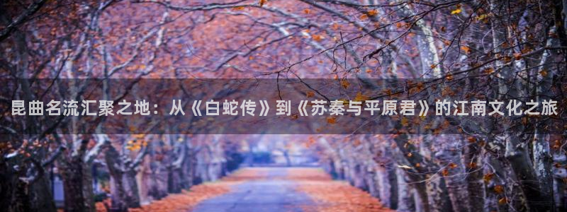 旺财28app下载地址：昆曲名流汇聚之地：从《白蛇传》到《苏秦与平原君》的江南文化之旅