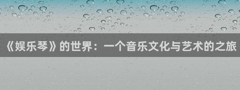 壹号平台下载安装官网：《娱乐琴》的世界：一个音乐文化与艺术的之旅