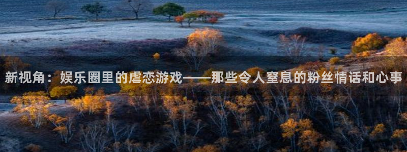 伟德国际集团 壹号(one game)：新视角：娱乐圈里的虐恋游戏——那些令人窒息的粉丝情话和心事